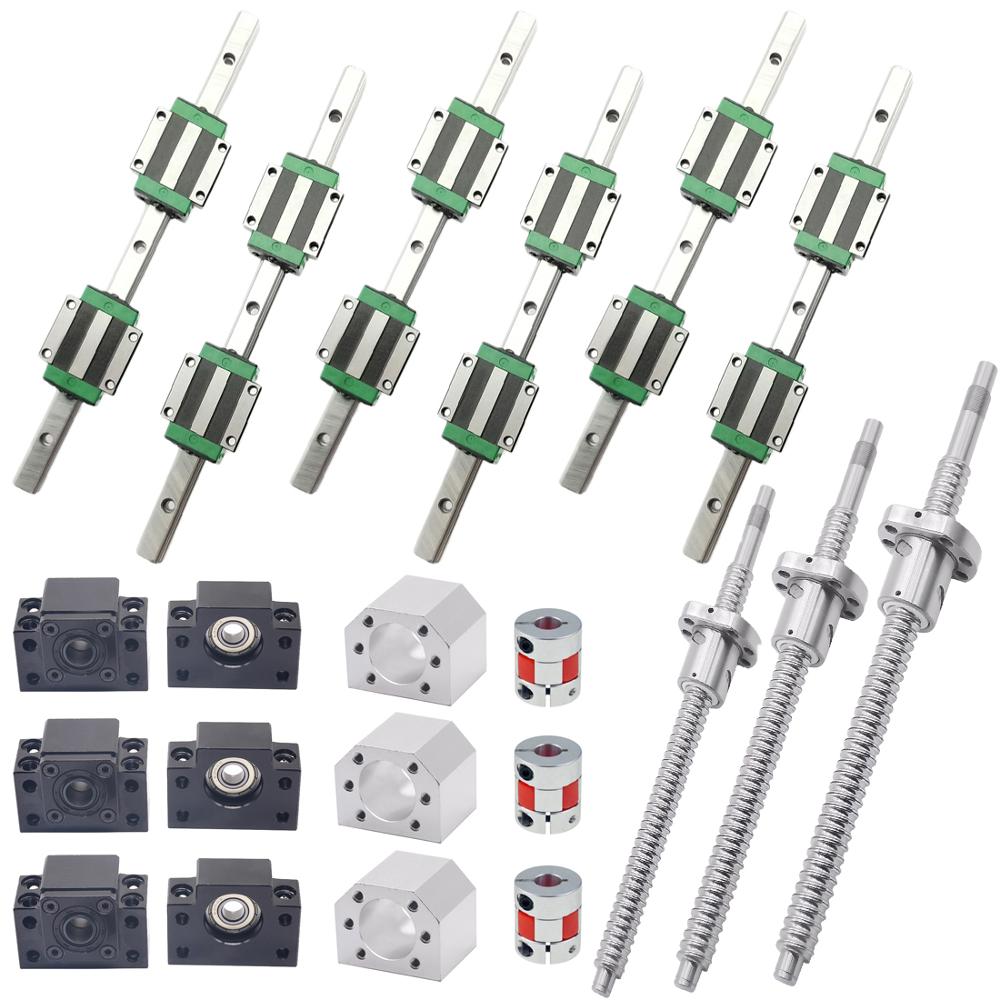 Hgr20 Linear Guide Rail Ballscrew Set - Vierkante Lineaire Geleidersets HGR20-400/700/1000mm 3pc Kogelomloopspindel